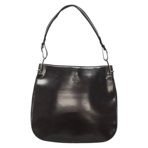 GUCCI Shoulder Bag Patent leather Brown Silver 001 3166 Auth ep8849 - Picture 3 of 14